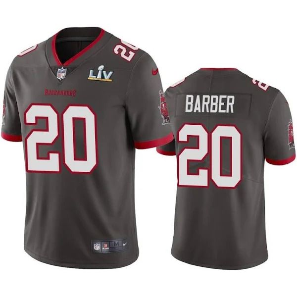 Men Tampa Bay Buccaneers 20 Ronde Barber Nike Grey Super Bowl LV Limited NFL Jersey